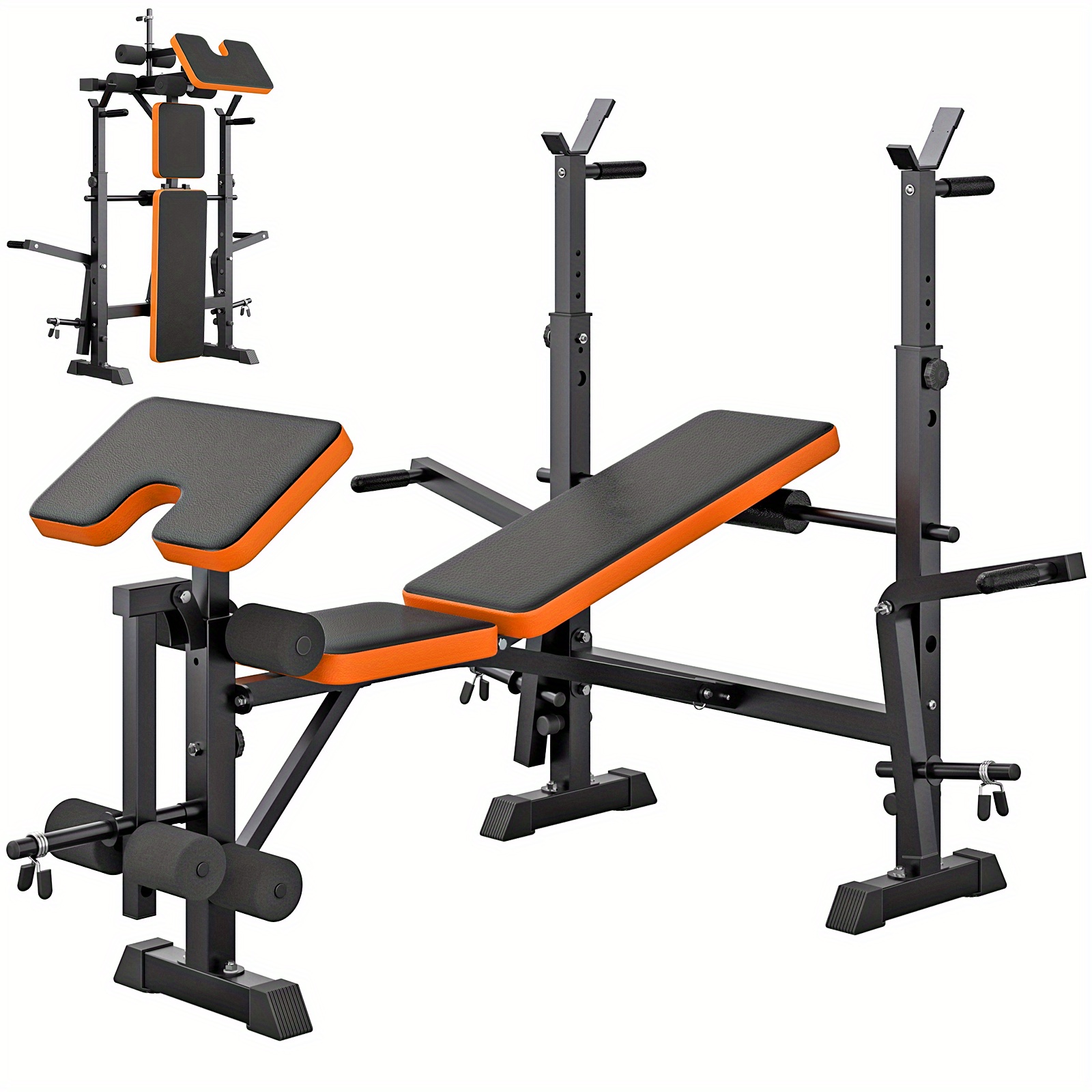-one Adjustable Weight Bench: Multifunctional Squat Rack, Leg Extension, And Station For Full-body Workouts At Home