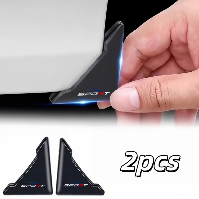 TEMU 2pcs Equipped With Sport Style Door Anti-collision Strip, Right-angle Design Protective Sticker, Door Corner Anti-collision And Anti-scratch
