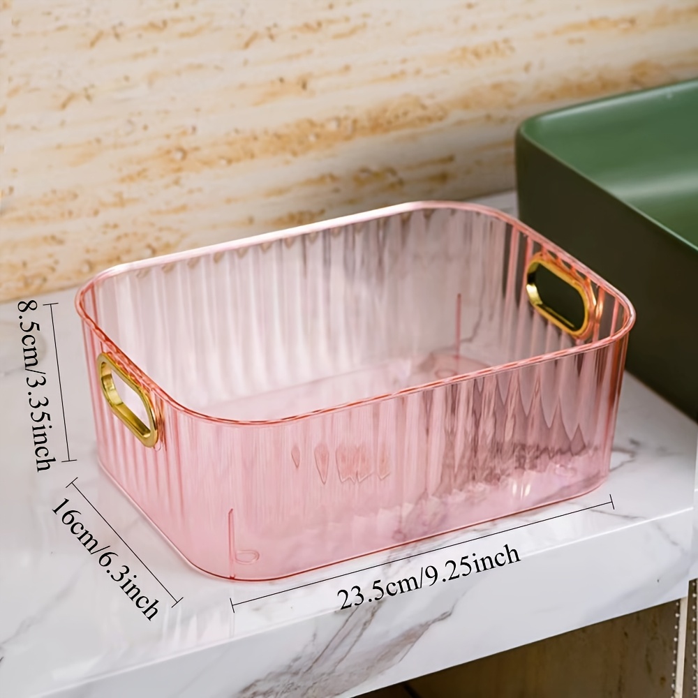 TEMU 1 Boîte de Rangement de Bureau en Plastique + 1 Pochette de Rangement Gratuite d'Ours - Fonctionnelle avec Poignée, Couvercle et Séparateurs