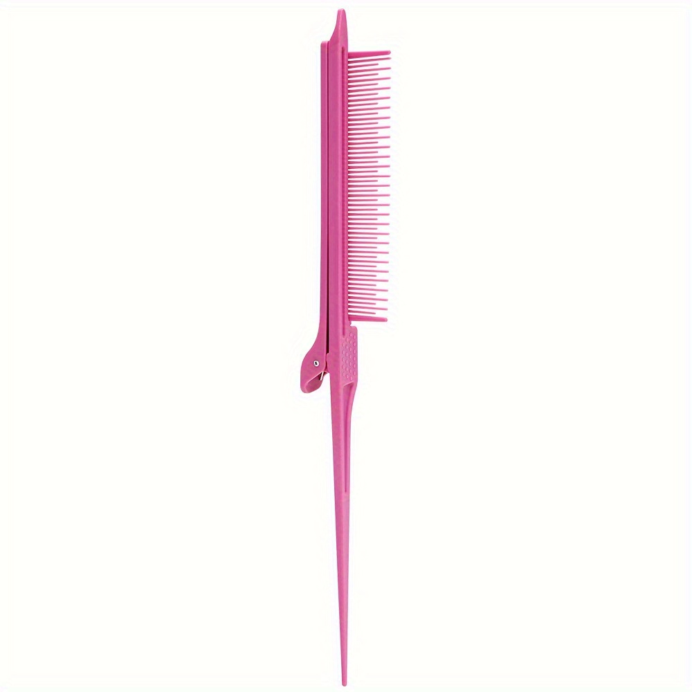 TEMU 1pc Professional Salon Hairdressing Comb Black Multifunctional Highlight Clip Comb For Hair Styling Combs