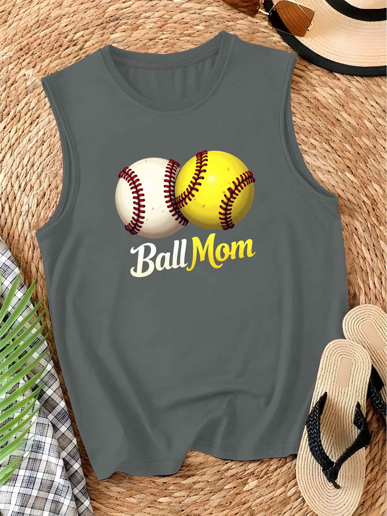 top tirantes 'softball mom' mujer casual poliéster Temu Ecuador