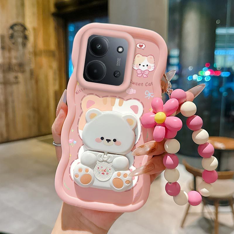 TEMU Phone Case: 15c Cartoon Cat With Cat Stand And Lanyardpattern Case Made From Comfortable Feel Enhancing Durable In Fashion Suitable For 15cphone