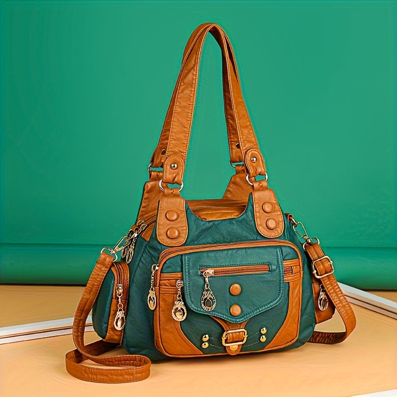 Image of Fashionable Women's Shoulder Bag - Soft, Spacious, Adjustable Strap, Multiple Compartments, Color-, Perfect For Daily Casual Use, Commuting, Shopping, And As An Everyday Handbag