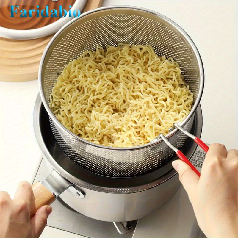  304 sus stainless steel deep fryer set with steamer basket gas induction cooktops kitchen use ideal mothers day gift handmade fryer basket Product details 6