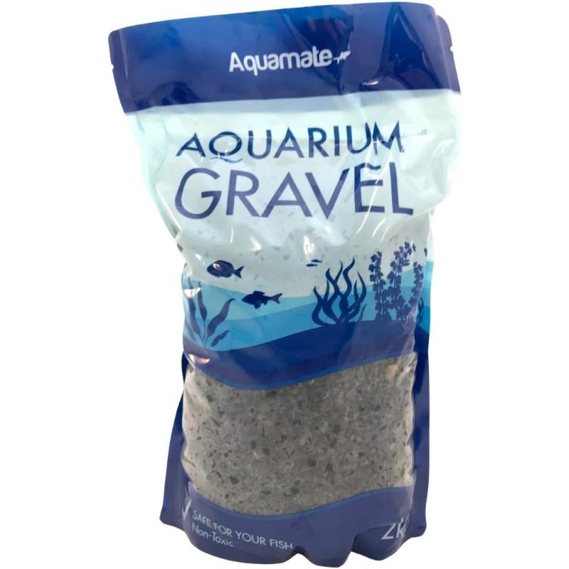 2kg Aquamate Natural Aquarium Gravel | Dark Black, Suitable for Fish