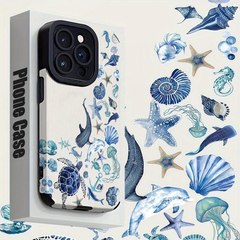 TEMU para Teléfono: Diseño de Marina Fresca para iPhone 16/16 Plus/16 Pro/16 Pro Max/iPhone Plus/15 Pro/15 Pro Max/iPhone 14/14 Plus/14 Pro/14 Pro
