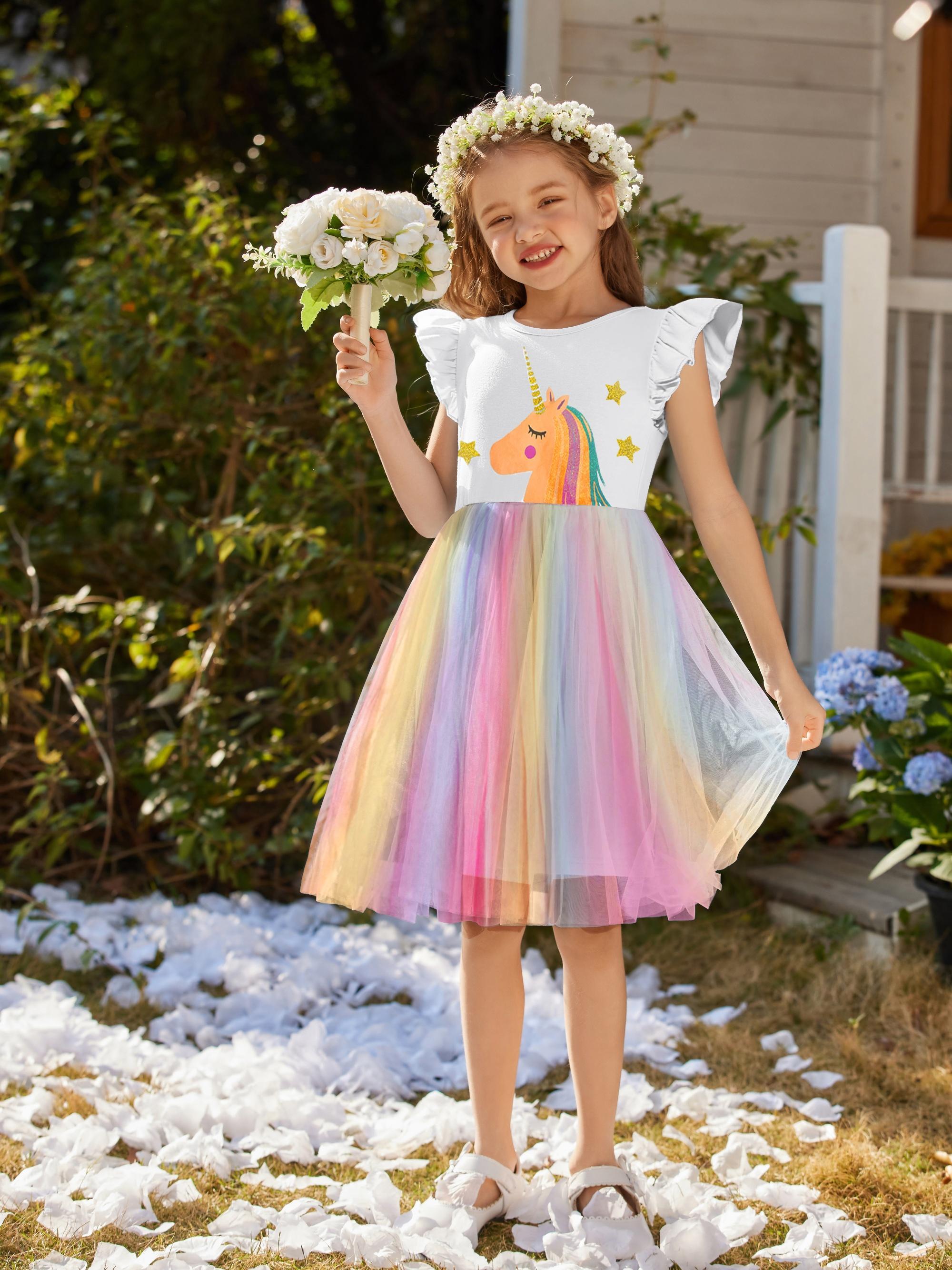 girls tutu ruffle cute tulle dress summer party princess - Temu