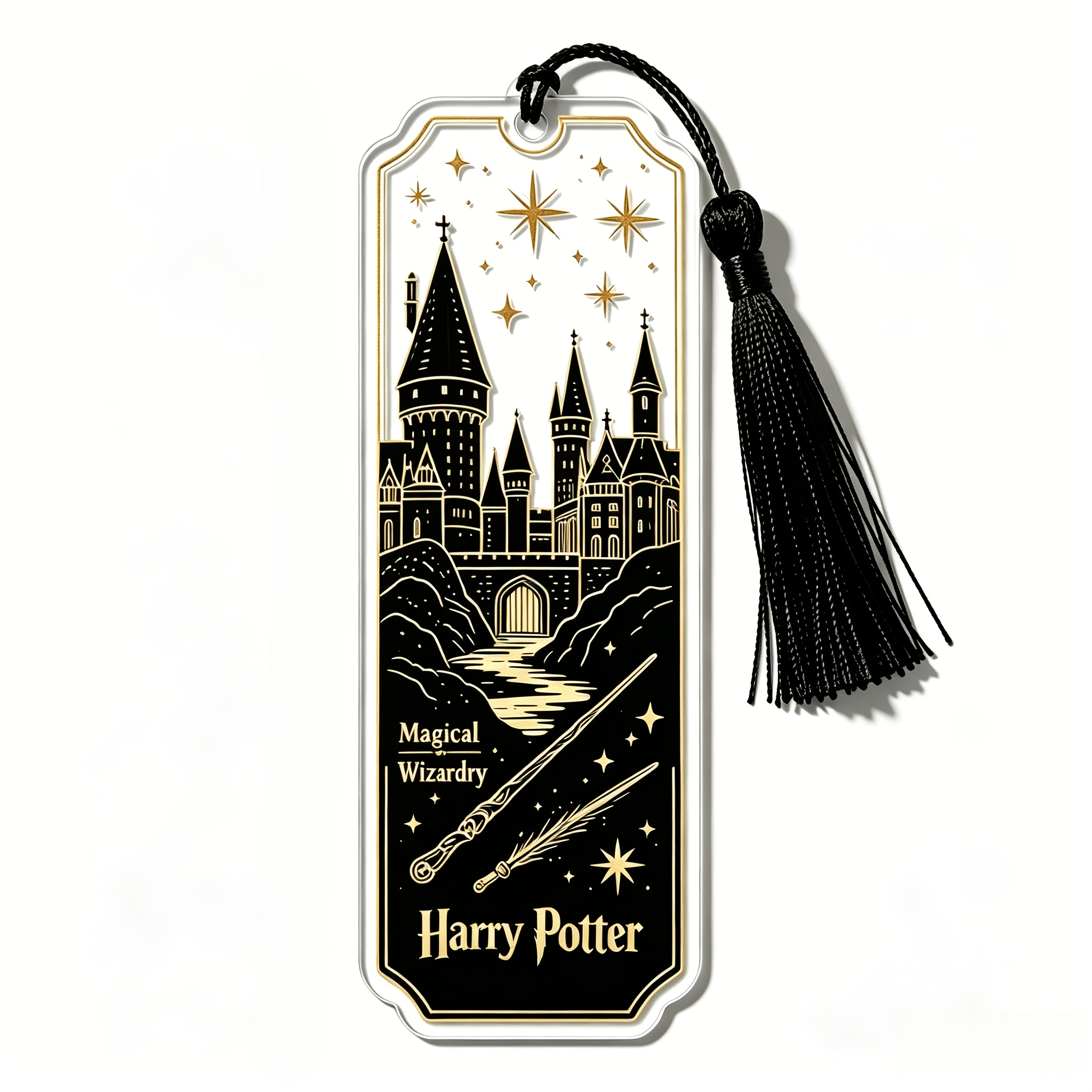 TEMU [officially Licensed] Harry Potter Durable Acrylic Bookmark Universal Book Accessory Themed Stationery Premium Collectible For Fantasy Lovers