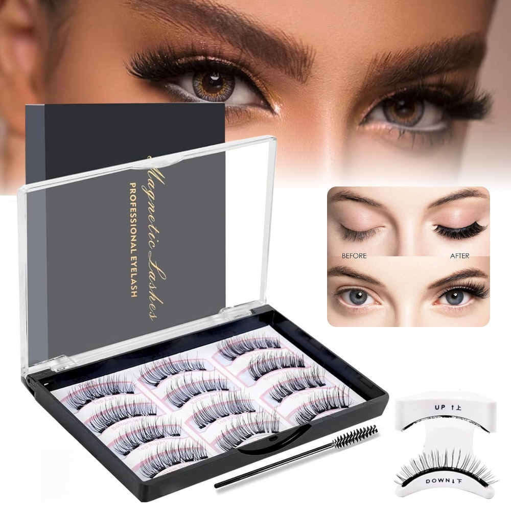 12 Pairs Reusable Magnetic False Eyelashes - Easy Application For Daily Wear, Travel And Parties, Lash Extensions For Eye Makeup