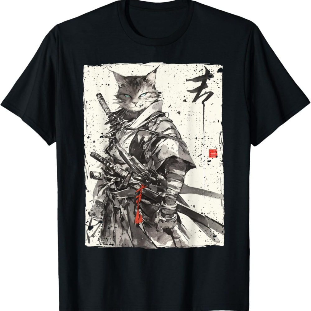 

Men's T-shirt With Cat Warrior - Art Design