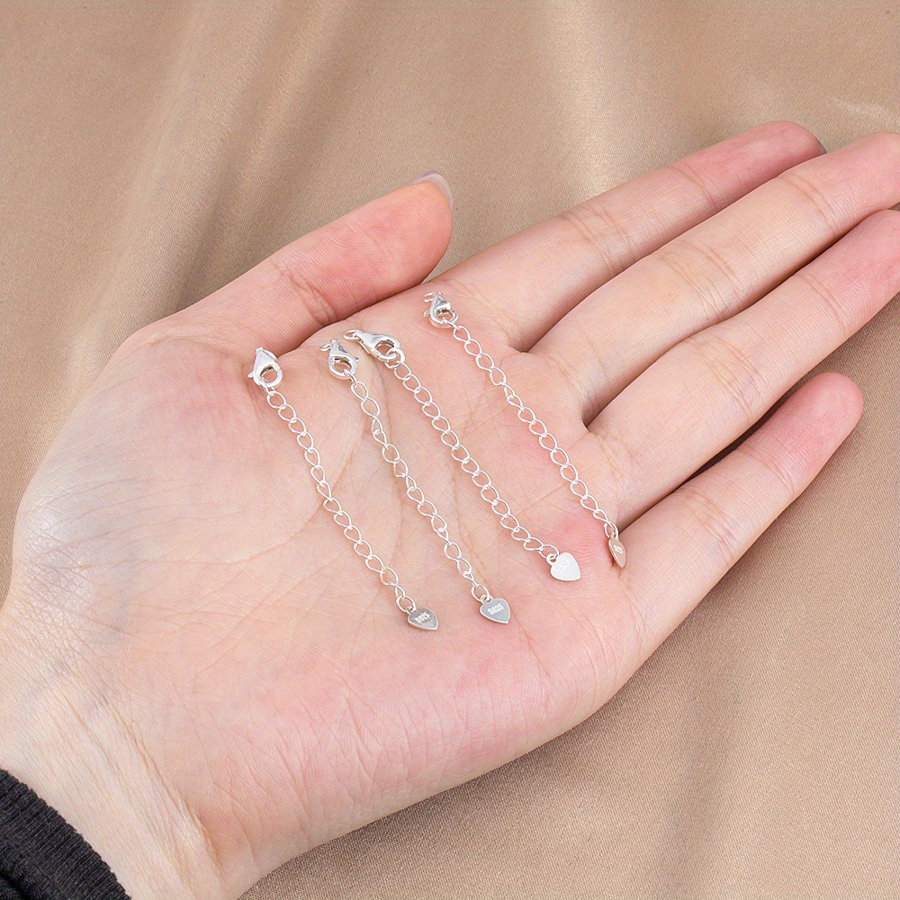 2pcs S925 Silver Jewelry Tail Chain Extension