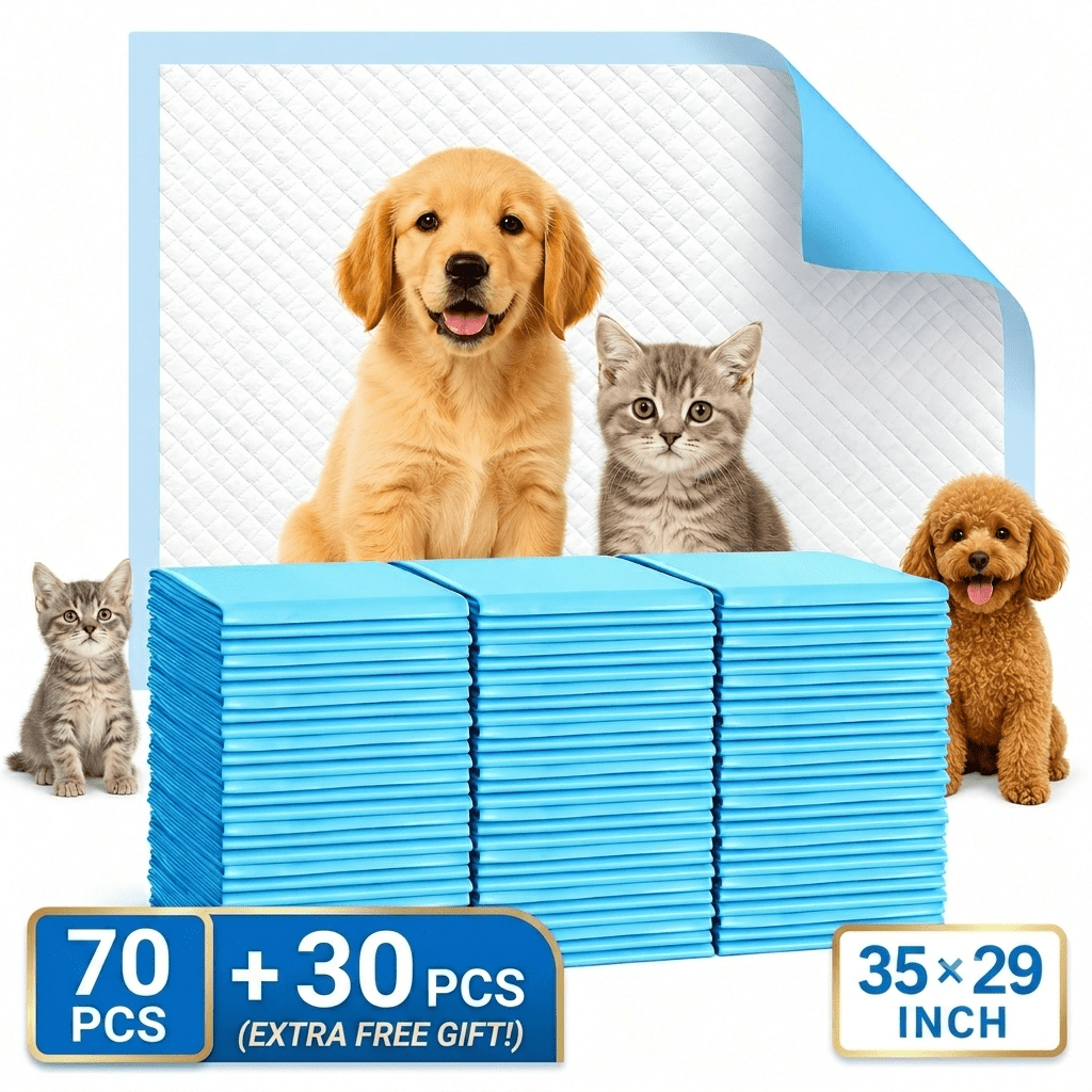 TEMU Dog Pee Pads 70pcs And 30pcs Bonus, 35 X 29 Inch Extra Large Puppy Training Pads, Super Absorbent Leakproof Disposable Pet Potty Pads, Quick-dry