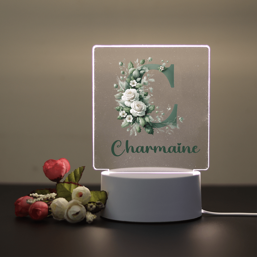TEMU 1pc Custom Name Personalized Night Light, Pattern In , Led Night Light, Decorative Desk Lamp Night Light, Valentine's Day Gifts, Mother's Day
