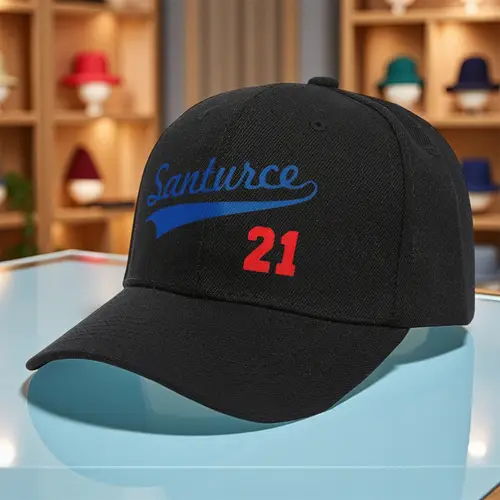 21 Retro Breathable Baseball Cap - Lightweight Polyester Sun Hat with Embroidered 53.34 , Black with Logo for Fishing, Beach, Parties, Casual Wear, Beach Hat, Party Accessory, Stylish Headgear