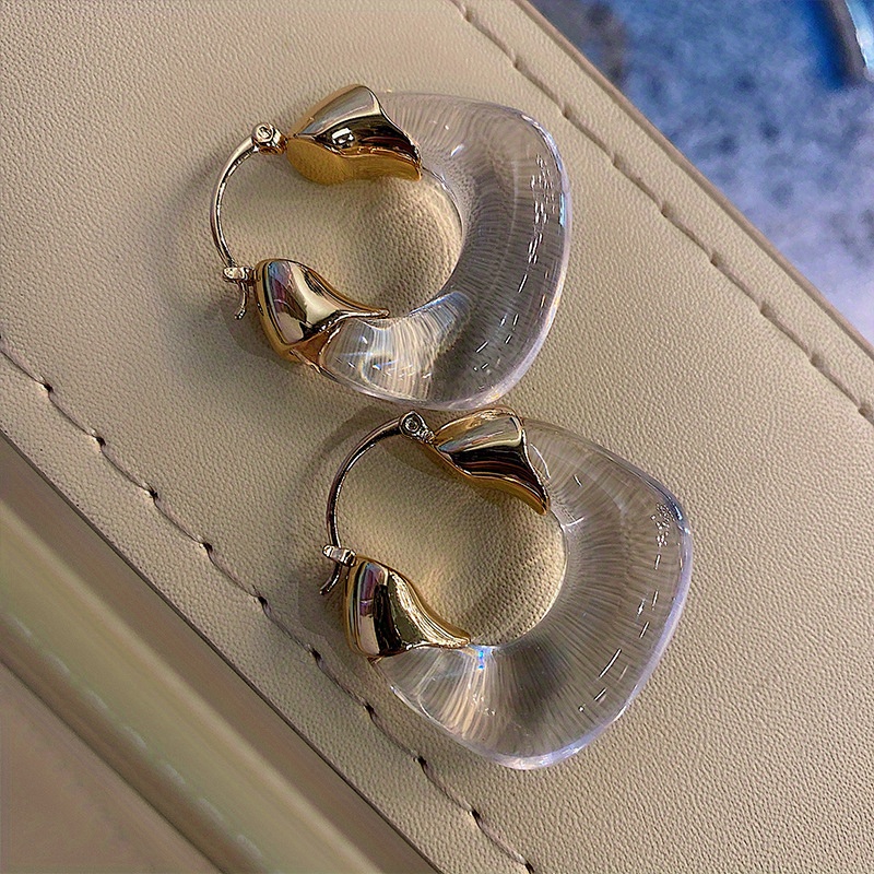 TEMU Summer Clear _ New Ins Earrings With European And , Individualized Western Style, Style, Individualized Earrings