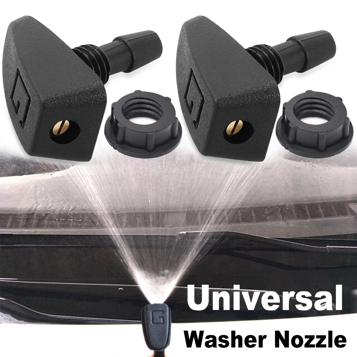 TEMU 3pcs Car Universal Front Windshield Wiper Nozzle Jet Sprayer Kit Sprinkler Water Fan Spout Cover Washer Spray Outlet Adjustment