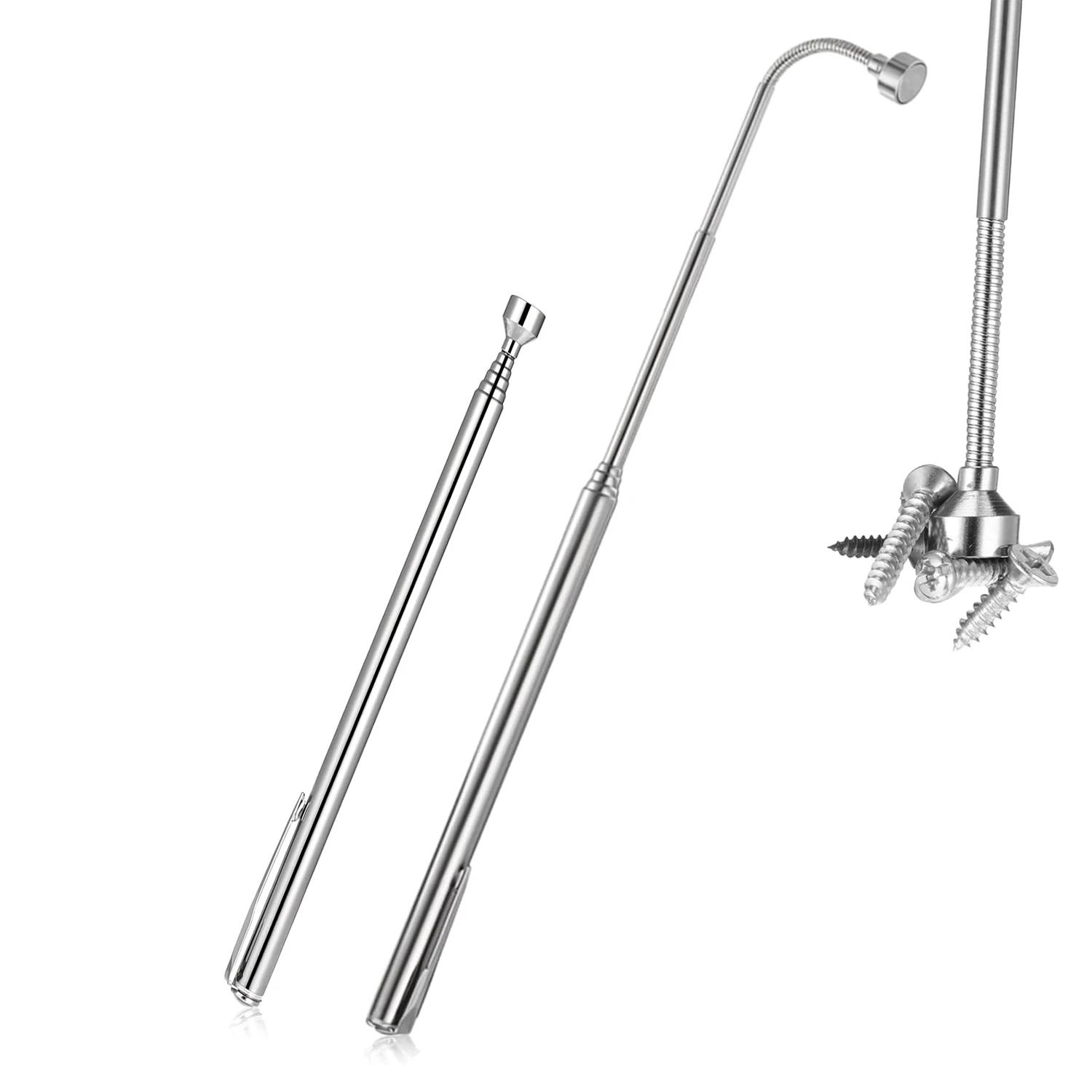 E-shop Teleskop-Magnet-Aufnahmewerkzeug-Kombination mit 1,5 lbs gerader Stange & 3,5 lbs flexiblem Kopf – Stiftförmiger, tragbarer Mini-Magnetstift für
