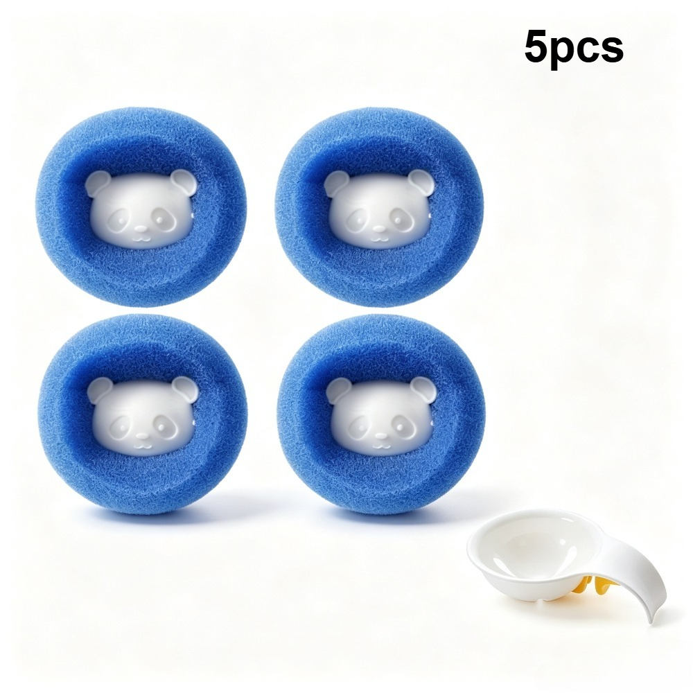 4pcs Pet Hair Cleaning Laundry Ball, Reusable And Protective For Clothing. Strong Adsorption Of Cat And Dog Hair And Wool, Effectively Preventing And Blockage And 1pc Kitchen Egg White Separator