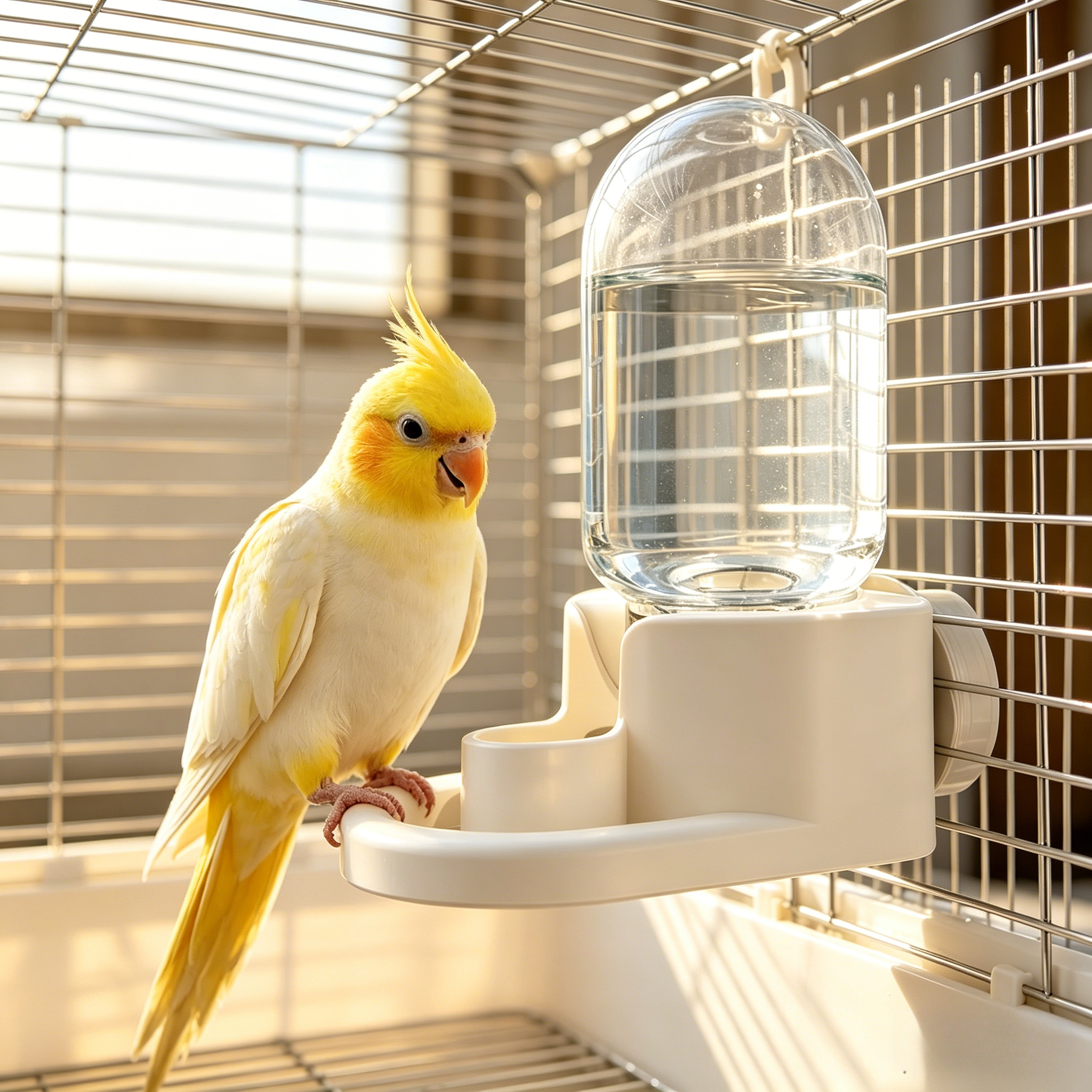 item picture bird water feeder automatic bird water dispenser suitable for bird cages anti spill design parrot cage water dispenser pc abs material