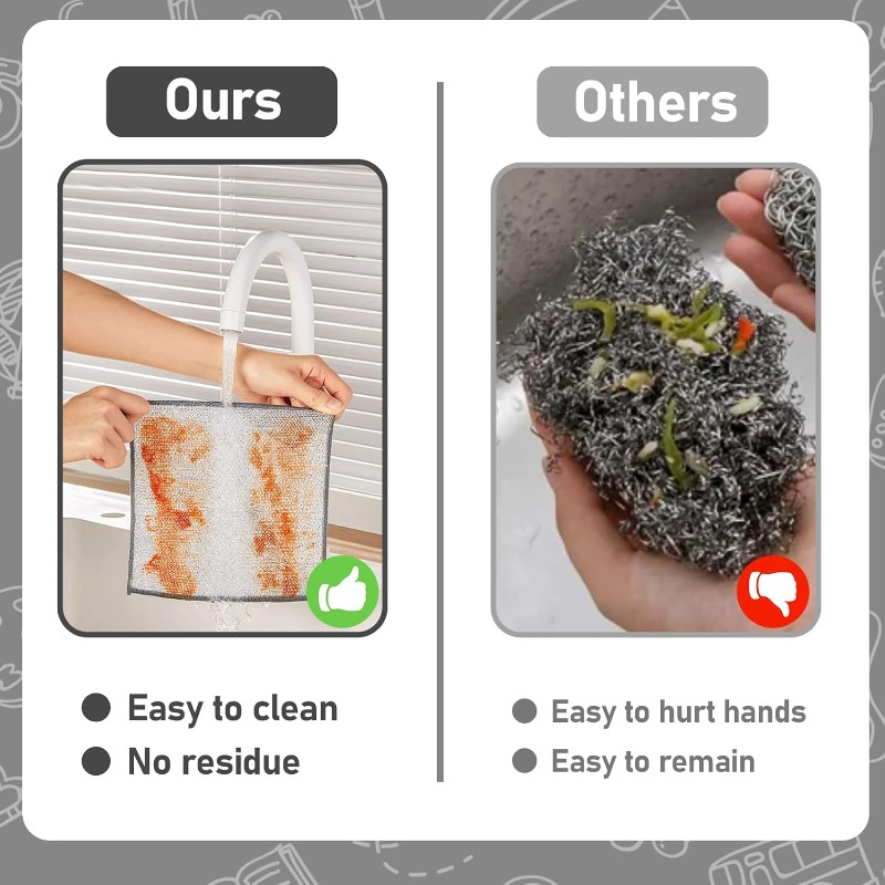 100pcs multi purpose dish cloths scratch mesh dish towels replace steel scrubbers ideal for cleaning pots pans and utensils oil removing quick drying durable cleaning cloths suitable for kitchen utensils and sink Product details 3