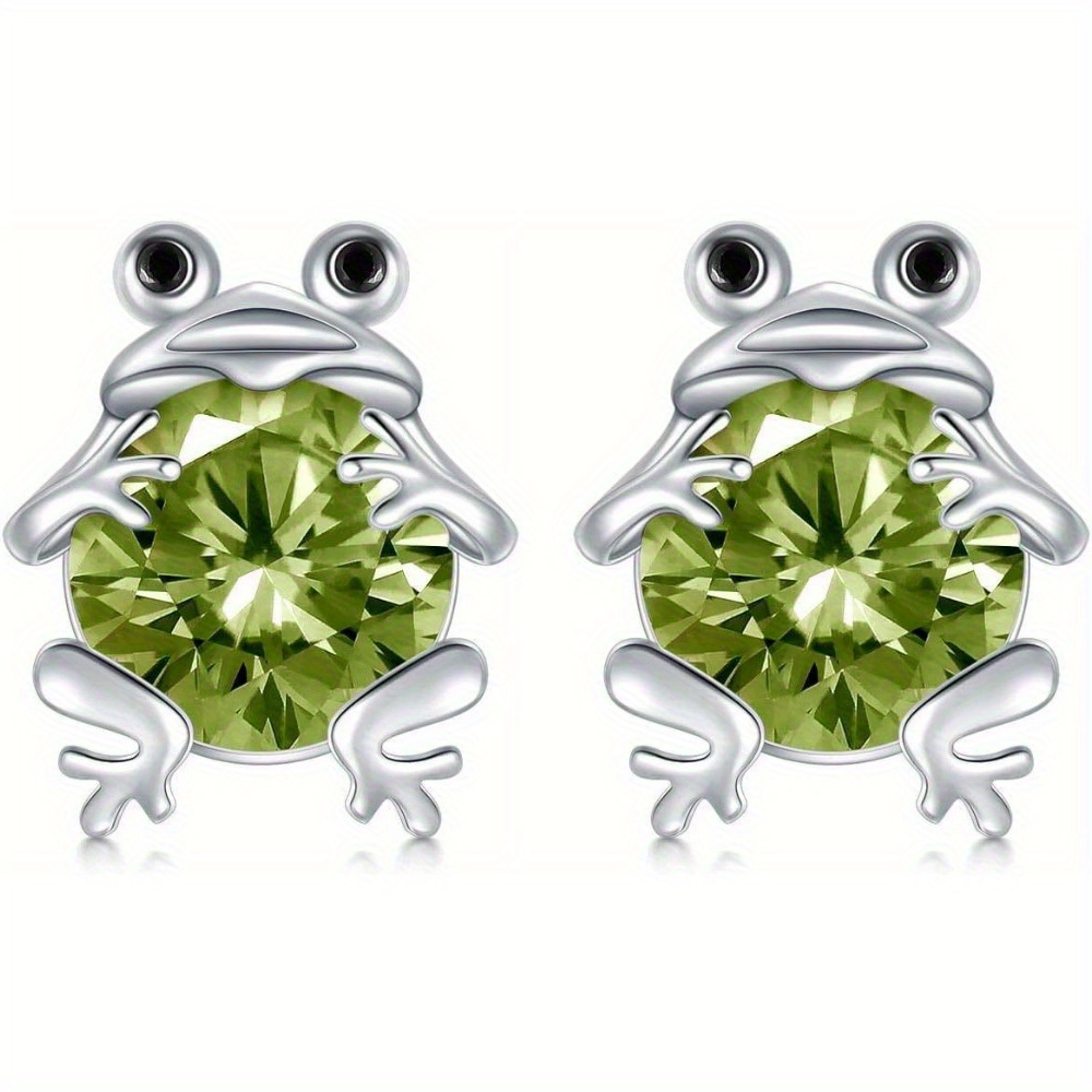 TEMU Frog Gift Frog Earrings Birthday Gift For Daughter Simple Cartoon Earrings Decoration Accessories, Holiday Gift, For Teenager