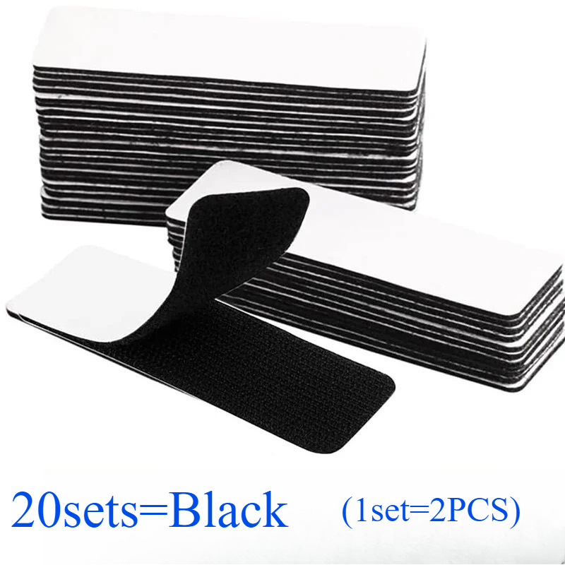 20pcs Self-adhesive Strips, Heavy-duty Anti-slip , Adhesive Backing Tape Fasteners, Heavy-duty Installation Strips Suitable For Home Or Office Use