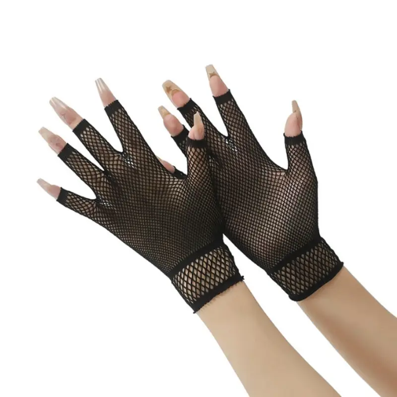 emo fish net OTPEH Short Fishnet Gloves Fingerless For Women Mesh Goth 80s Scene Accessories : Clothing, Shoes & Jewelry Black above the elbow fishnet gloves100% polyester Grunge Fishnet Stockings Gothic Vintage