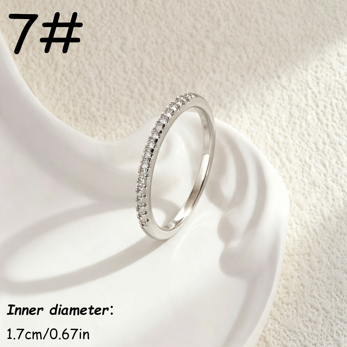 Women's Micro Paved Shiny Ring, Minimalist Elegant Design