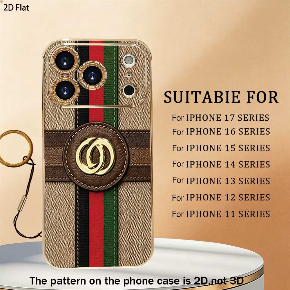 TEMU Phone Case: [2d Flat][ Phone Case + 1pc Ring Buckle] Luxurious Retro .comes With A Ring Buckle, Pc Material Electroplating Process Uv Printing,