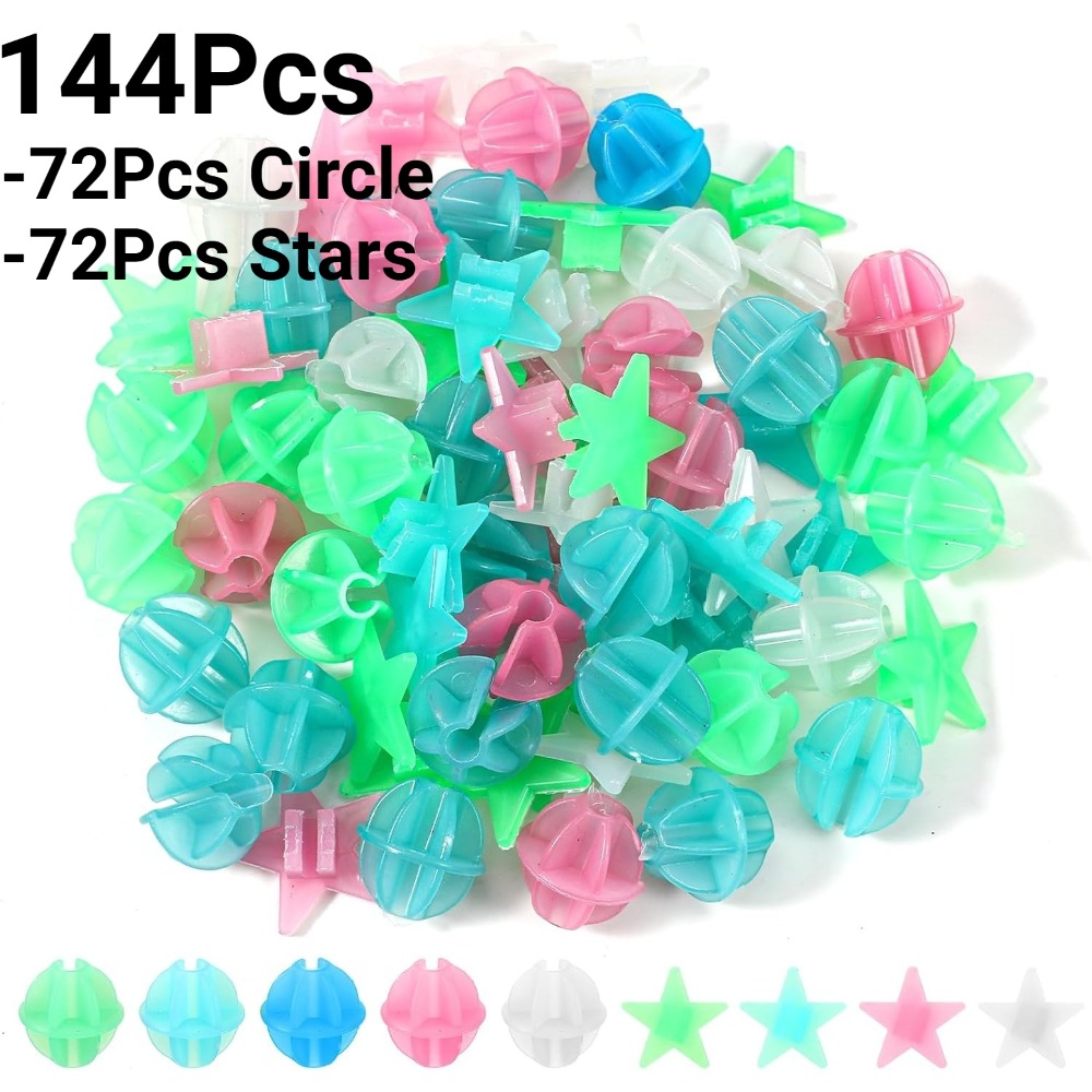 TEMU 144pcs Décorations de de vélo, perles de de vélo phosphorescentes, fabrication pour ajouts de vélo, colorées et durables, deux styles