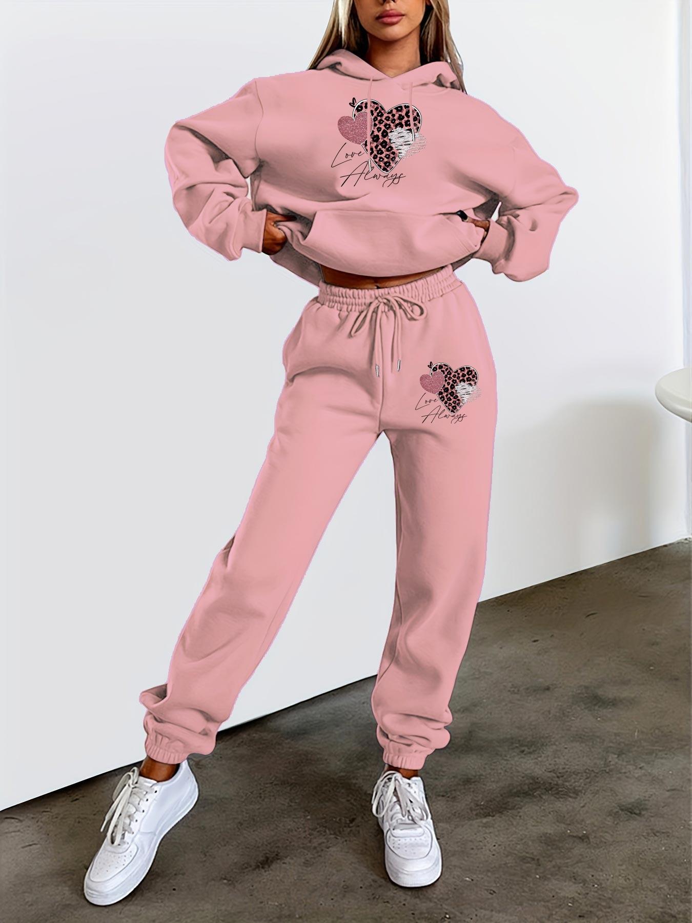 print sweatshirt joggers set kangaroo pocket Temu Mauritius