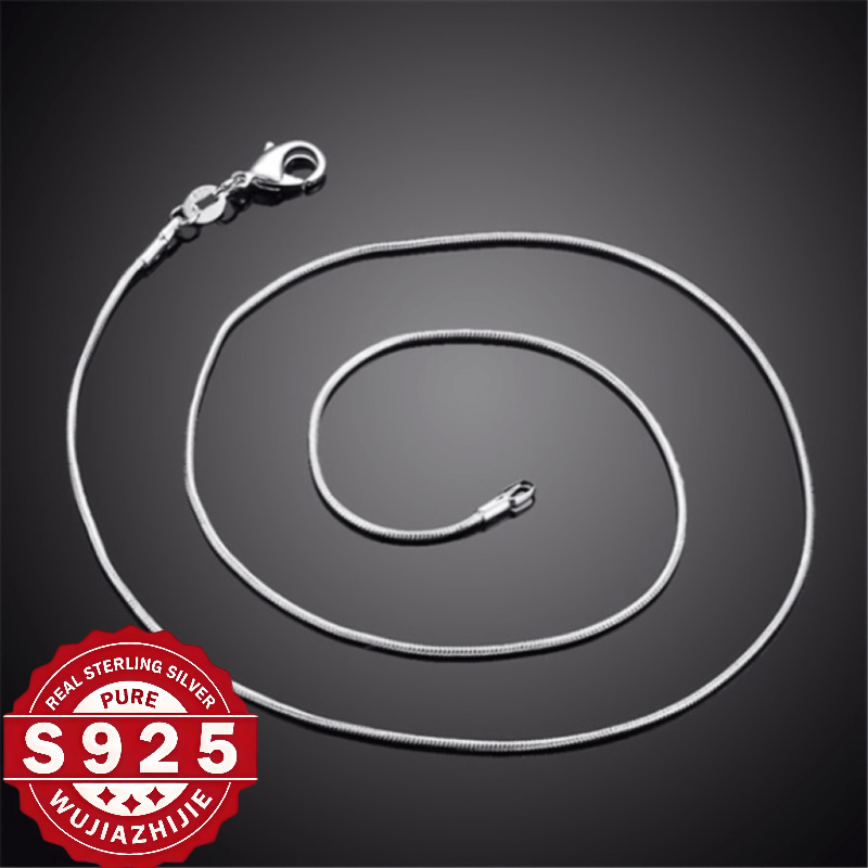 S925 Sterling Silver Women's Necklace with Upgraded Spring Clasp