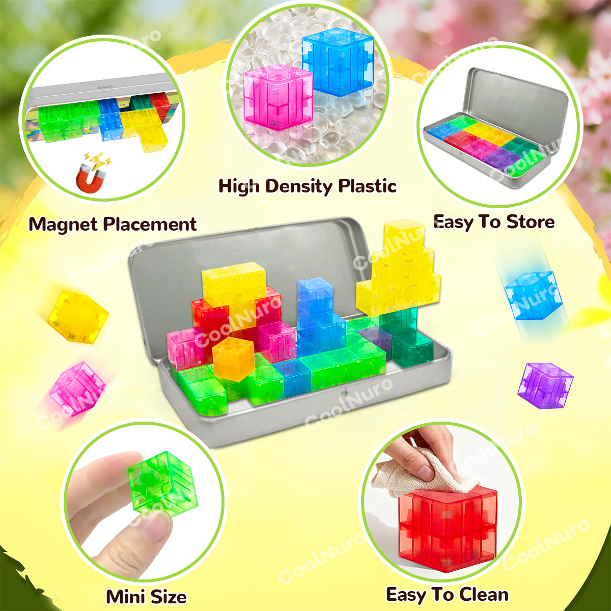 Magnetic Cubes 3D Puzzle Toy Set, 35pcs Gift for Kids