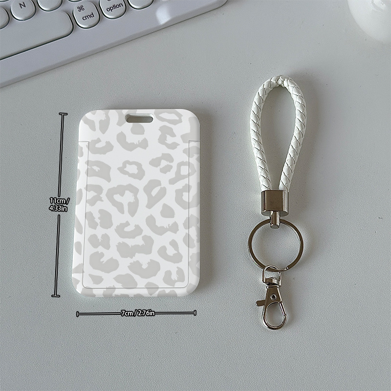 E-shop 2D 1 Stück Grauer Leopard Print , geeignet für Studenten-ID, Buskarte, Arbeits-ID usw., entworfen für tägliche Freizeit und Mode, ausgestattet