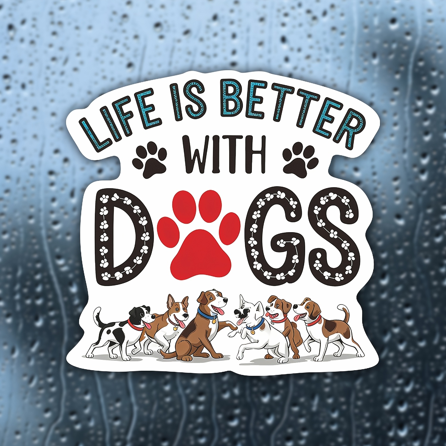 TEMU 1pc Of Better With Dogs Paw Print Vinyl Sticker, Self-adhesive Decal, Suitable Bottles, Laptops, Tablets, Dog Owners, Pet Lovers, And Animal