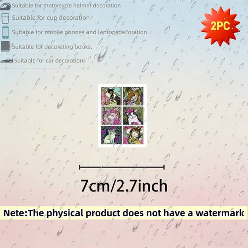 2pcs sheet nouveau cats sticker