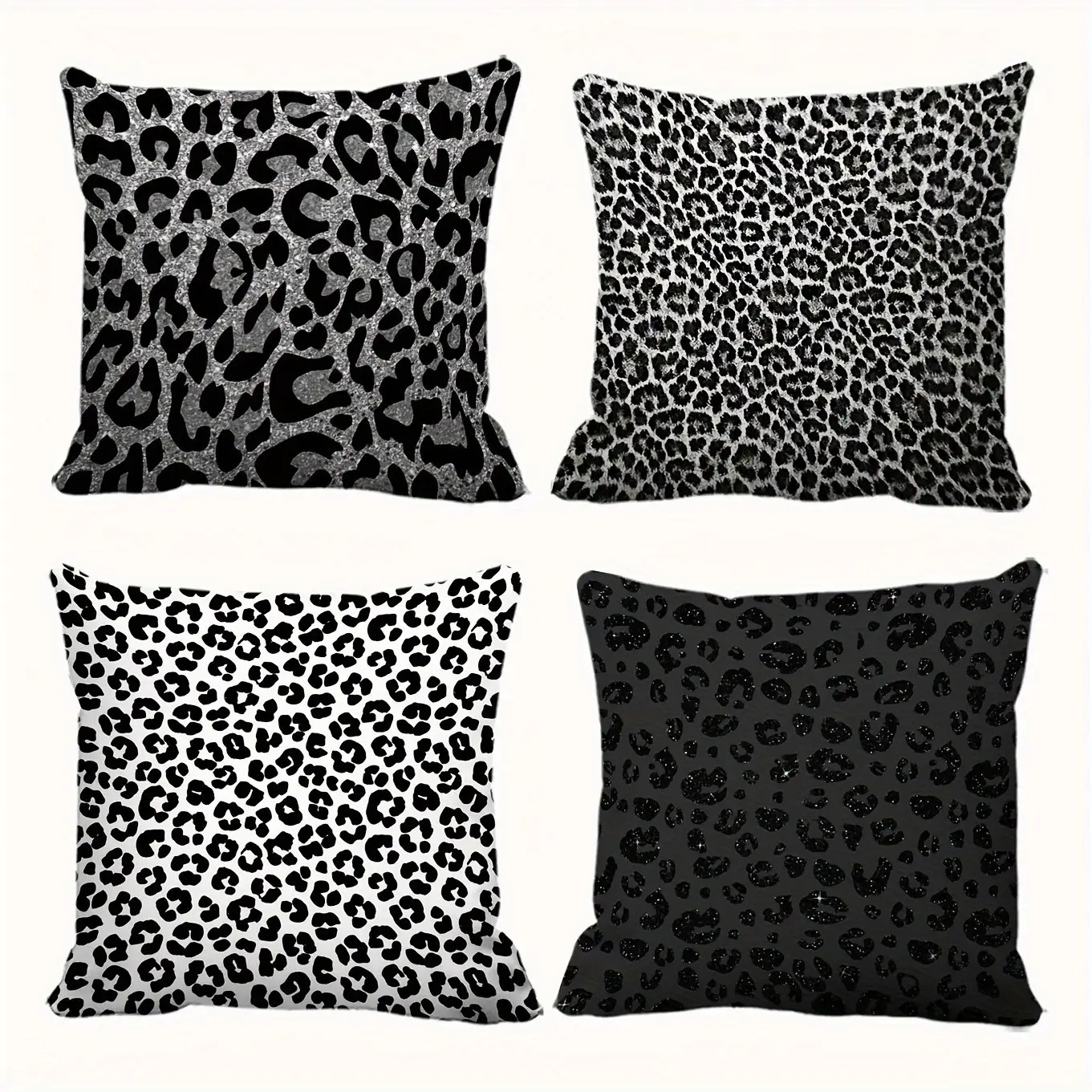4pcs Leopard Print Pillowcase Suitable For Sofa Bed Couch - Cushion Covers With Zipper Closure, Decor In Neutral Tones (///tan)