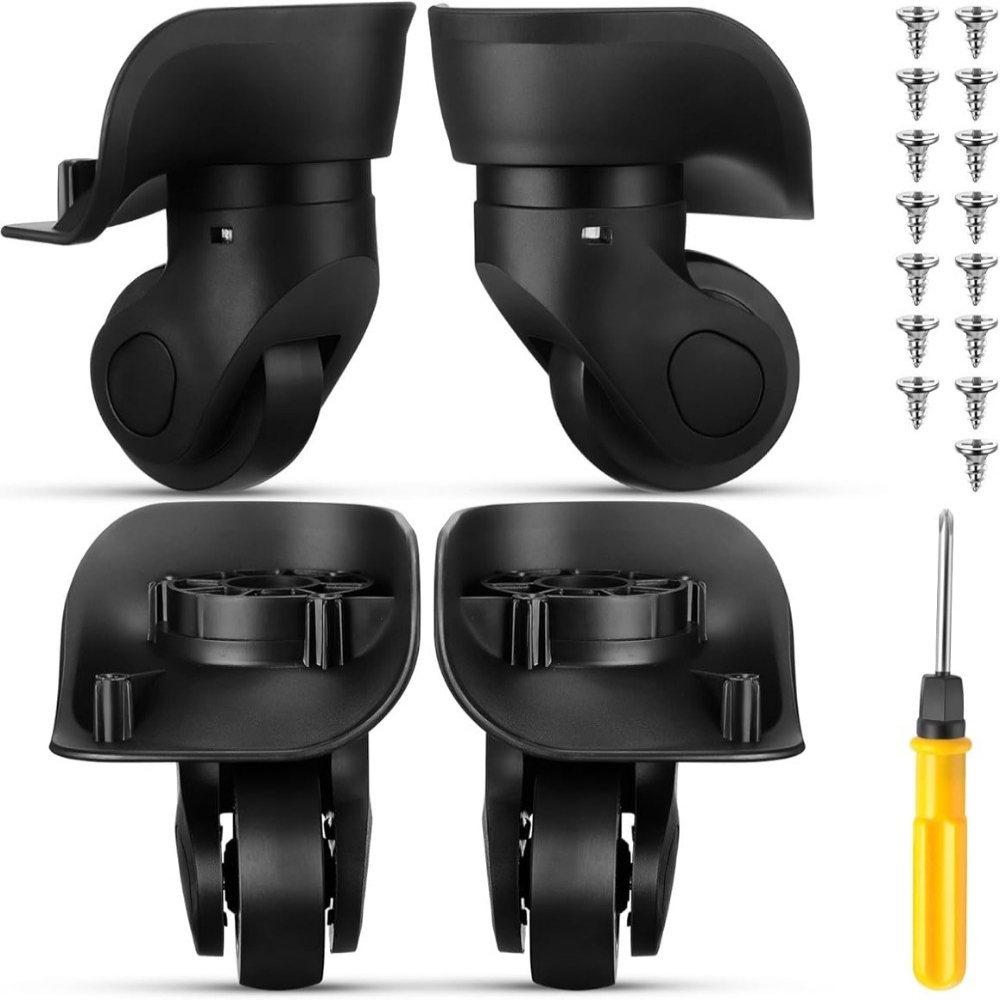 Image of Suitcase Replacement Wheels 4 Pack 360 Degree Rotatable Casters 45kg Weight Bearing Luggage Parts Standard Hole 3.6cm 3.6cm 5cm 4.2cm Smooth Rolling Universal Wheels For Travel Luggage Replacement