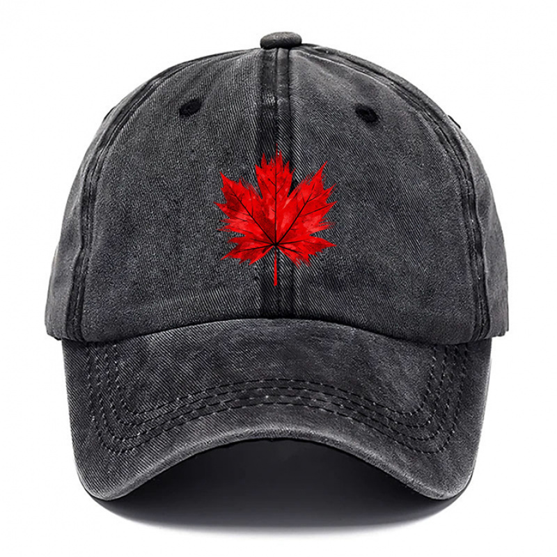 TEMU 1 pièce Casquette de baseball à feuille d'érable, Casquettes de pour homme, Casquette pour femme, Casquettes de baseball délavées, Casquettes de