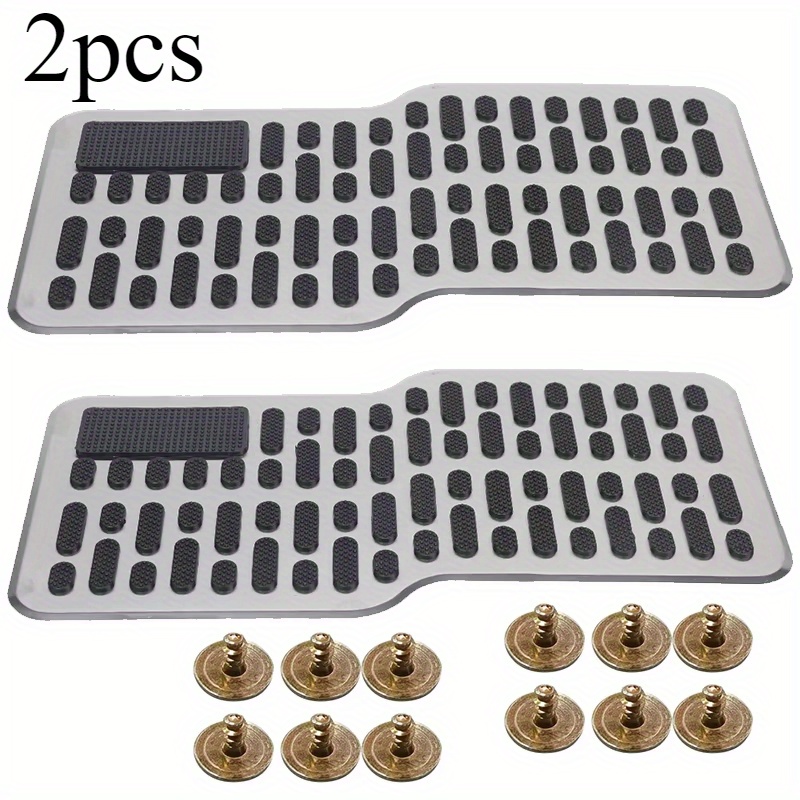 Image of 2pcs Car Steel Wear-resistant Pedal Thickened Pedal Board Main Cab Anti Slip Brake Pad Metal Repair Protective Foot Mat
