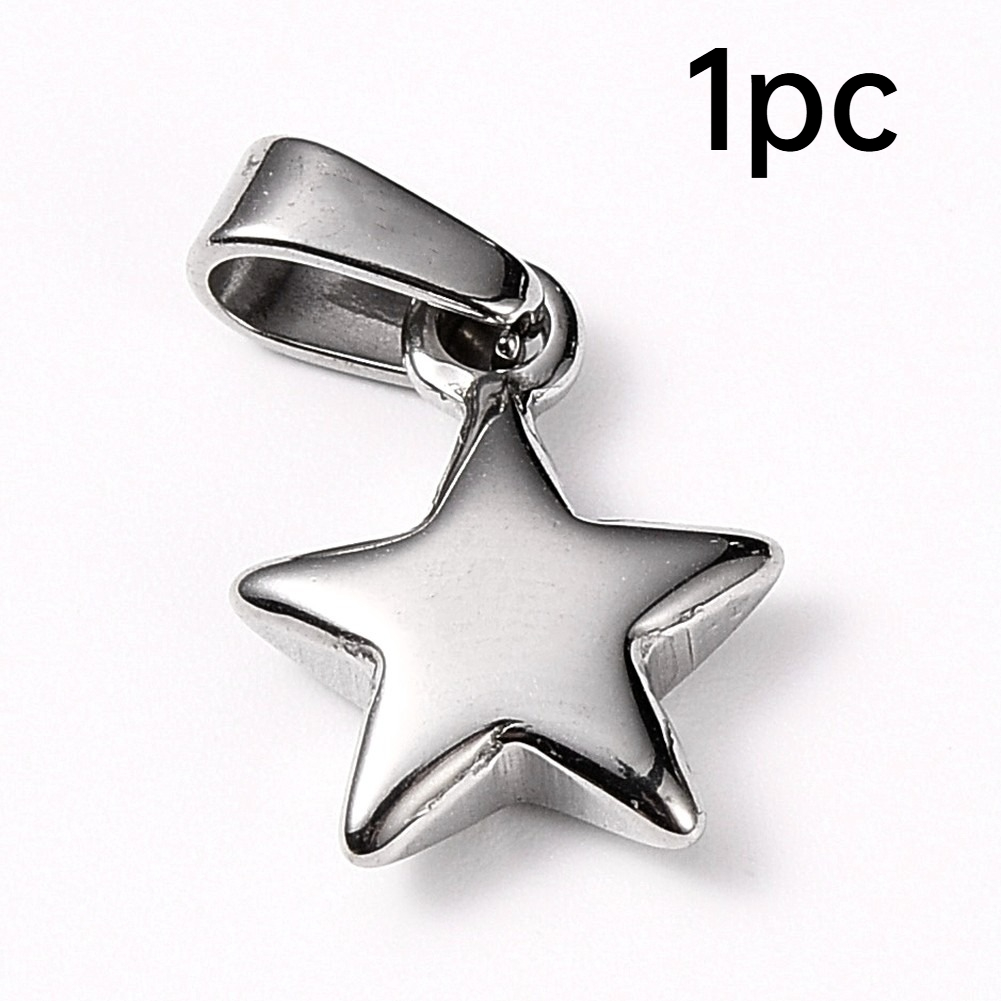 TEMU 1pc Breloques en acier inoxydable 304, Étoile, Couleur acier inoxydable, 13.5X10.5X3.5Mm, Breloques, Bracelets, Fournitures d'artisanat,