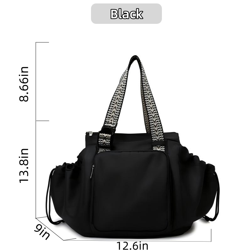 TEMU 1 Large Capacity Multi-pocket Bag, 13.8*12.6 Inches, Shape-adjustable & Multi-functional, Shoulder, Backpack, Handheld, Or Luggage Trolley, For