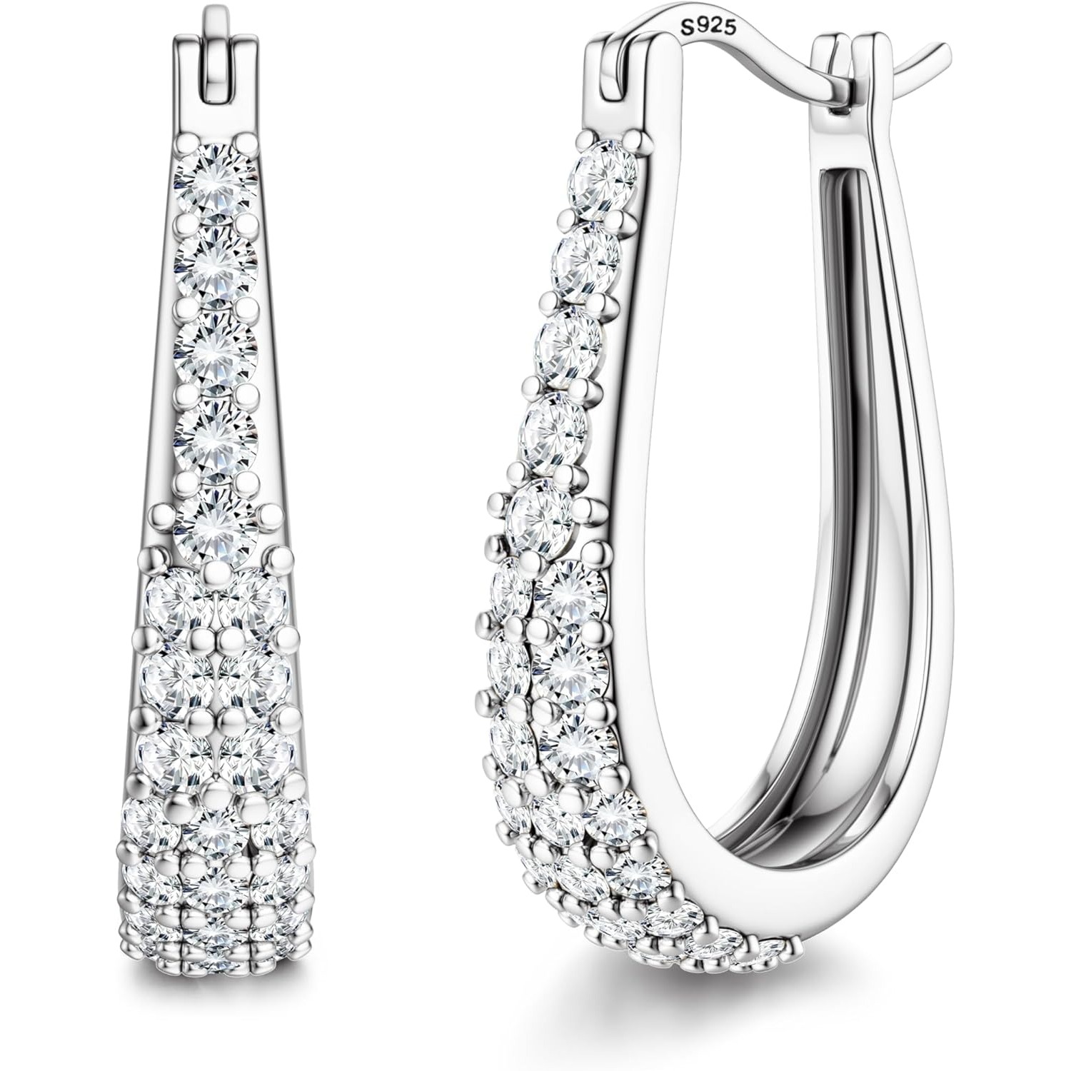 Image of 925 Silver Huggie Hoop Earrings For Women Hypoallergenic Golden Earrings Party-ready & Giftable, Includes Premium Gift Box