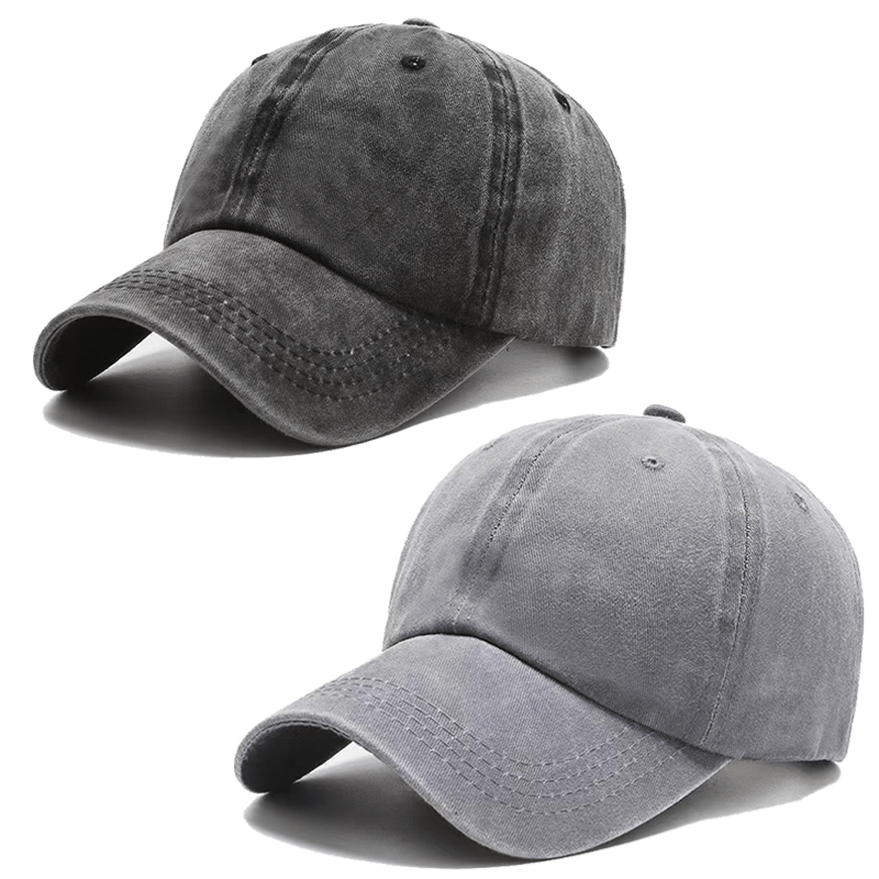 2pcs Vintage Washed Distressed Baseball Cap