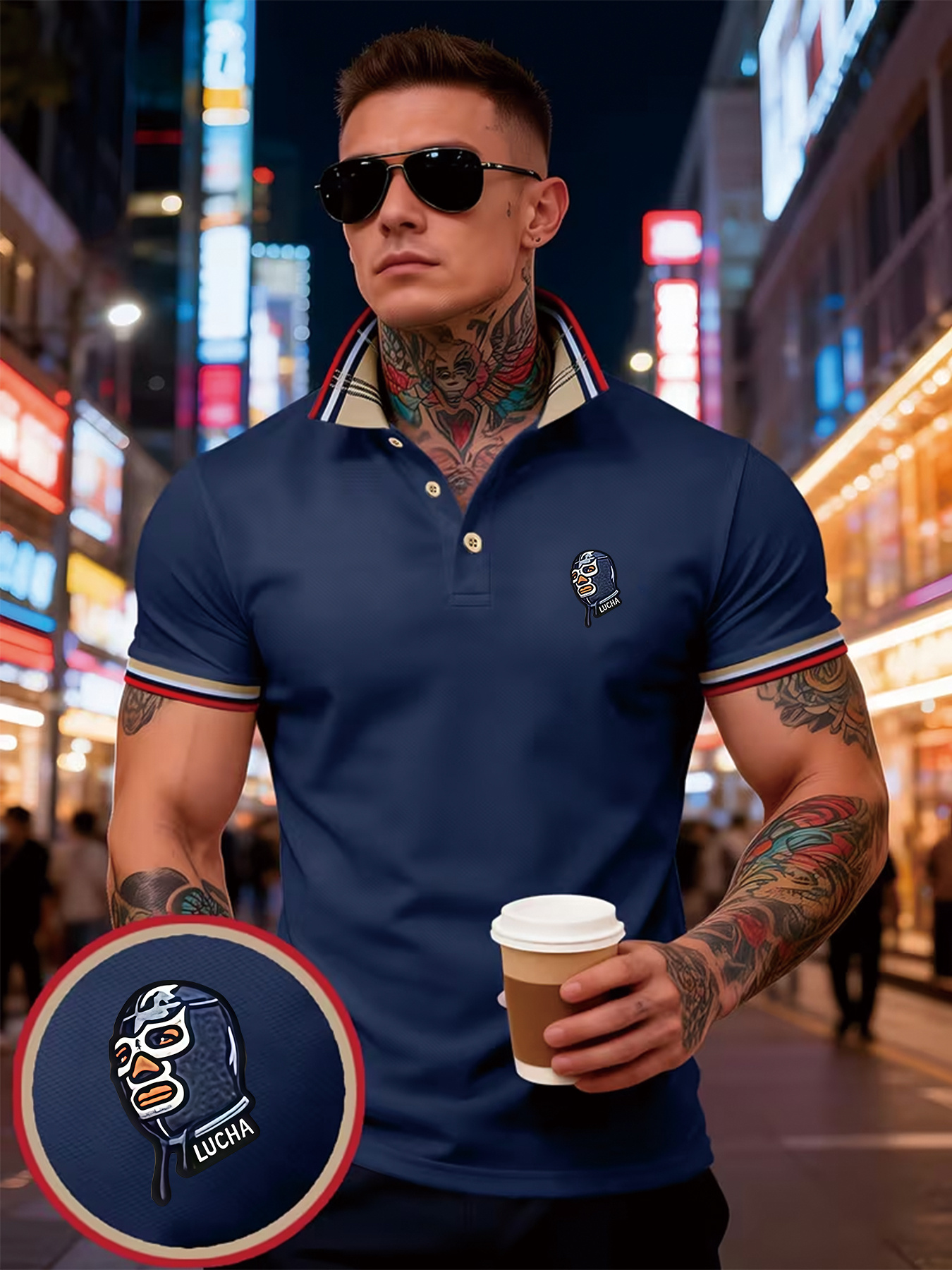 품목 사진 2040 mens classic   shirt, exquisite patterned lapel business  ,   letter graffiti print,   wear, comfortable, breathable, sweat-absorbent, versatile  , suitable for summer  , a surprise gift
