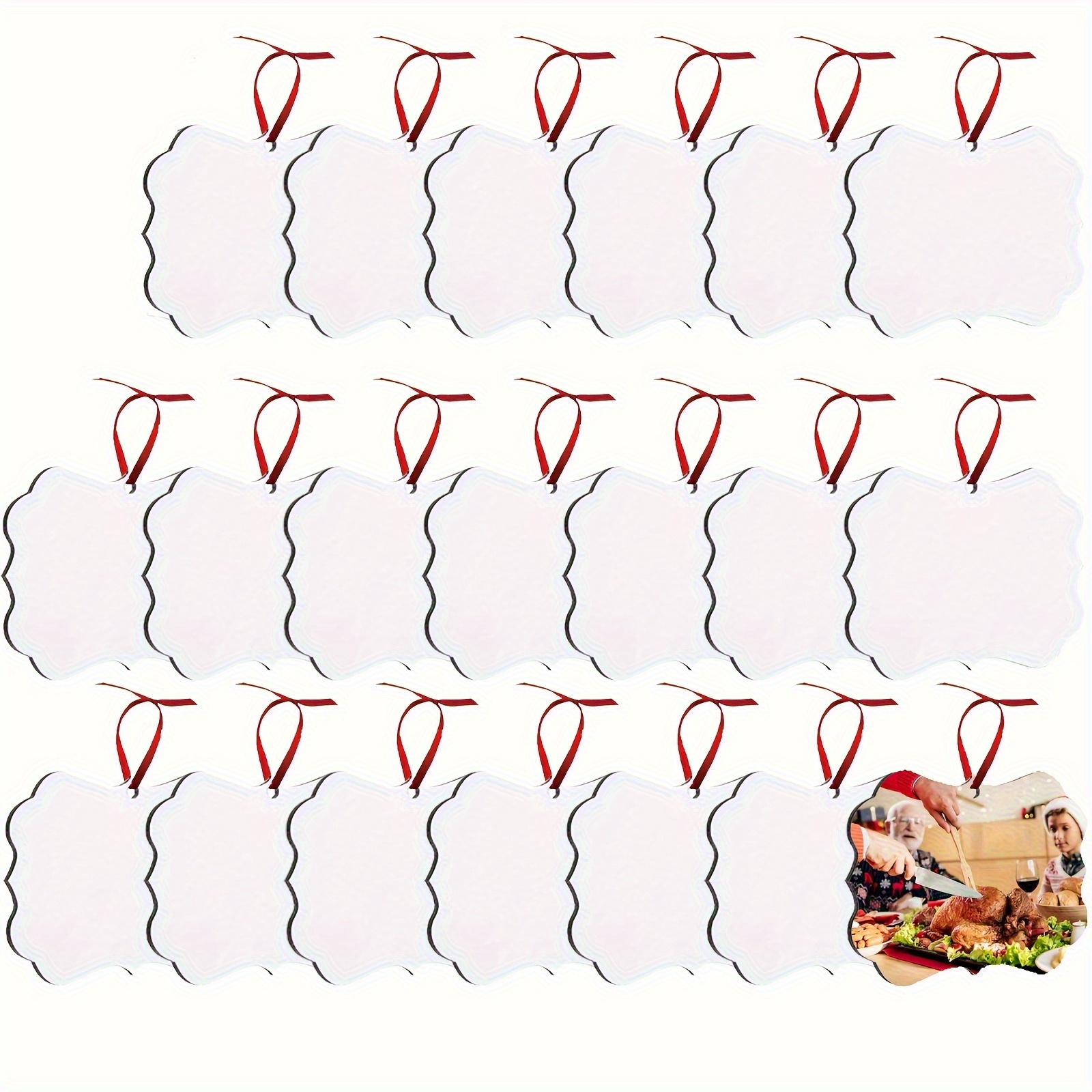 TEMU 20 Modern-style Wooden Sublimation Ornaments In Blank - Shapes, No Power Required, Hanging Method, Suitable For Christmas, Halloween, Easter,