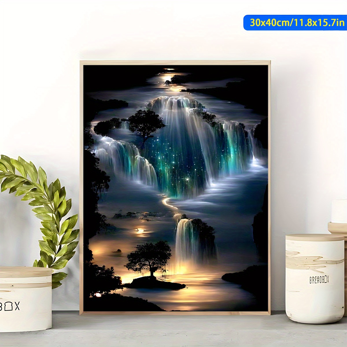 TEMU 1pc Moonlight Starry River Diamond Painting , Diamond Painting Kit, Round Acrylic Diamond, Frameless Diamond Painting Art Painting, 5d Diamond