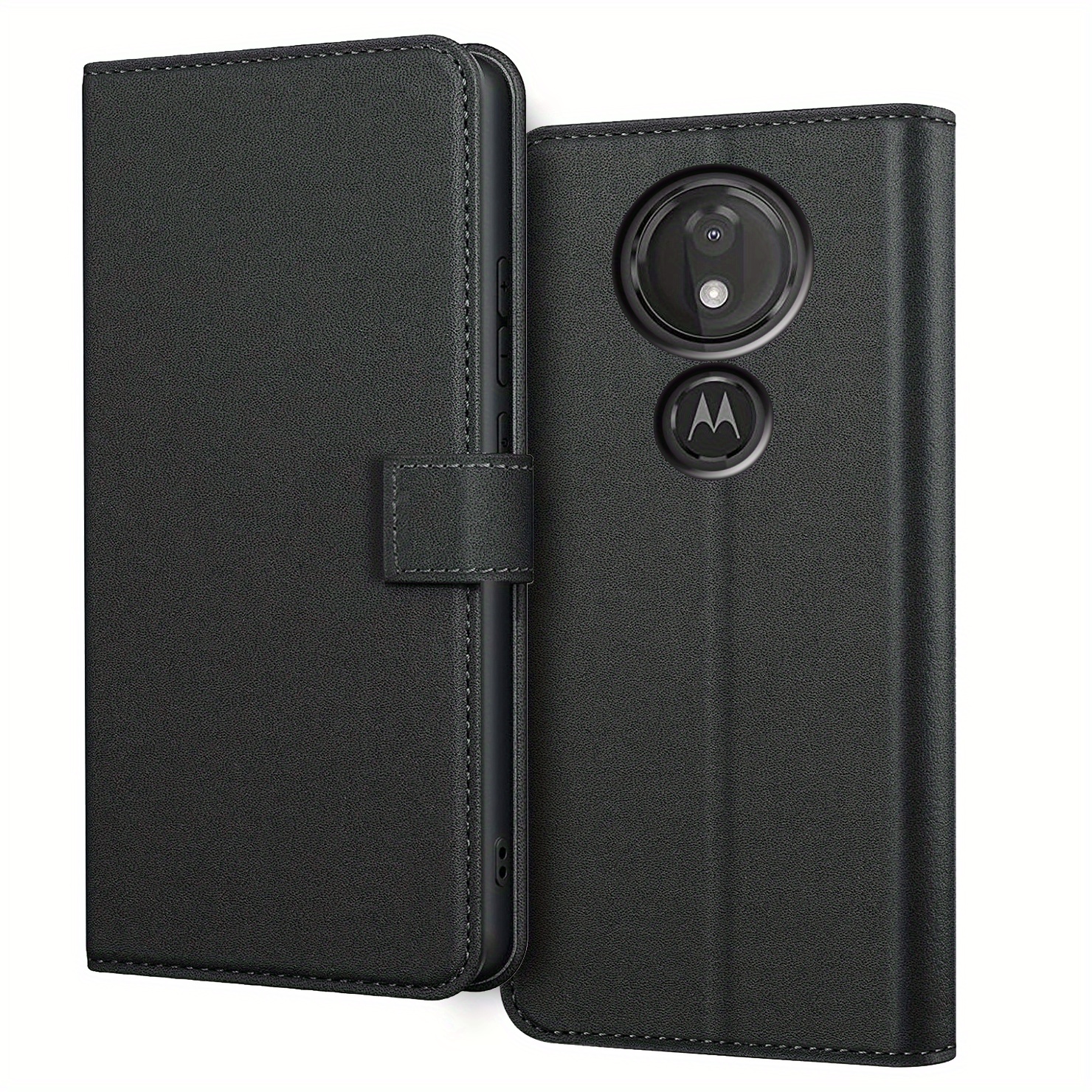 TEMU Phone Case: For Moto G7 G8 Power Plus Play Case With Kickstand Black Pu Leather Card Slot Flip Protective Phone Case Cover