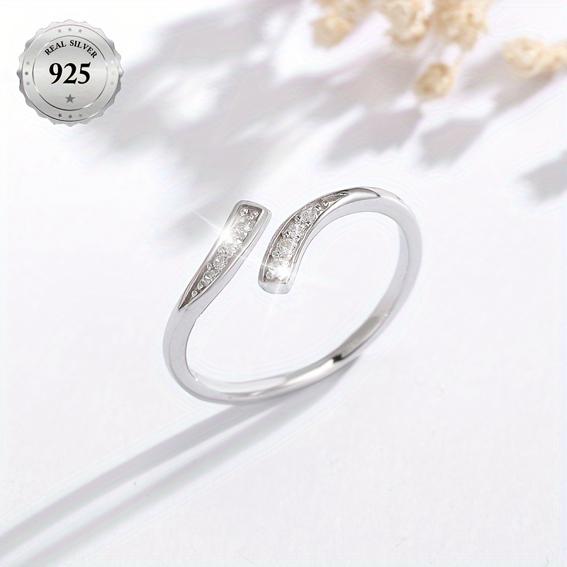 TEMU 1pc, Silvery Toe Ring, With Adjustable Chain, Bohemian Elegant Style, Synthetic Cubic Synthetic Zirconia, Summer Holiday And Party Accessory, ,
