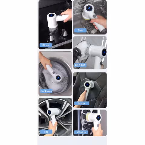 electric spin cleaning brush high speed brush heads kitchen bathroom car use multi functional cleaning tool must have household cleaning essential details 5